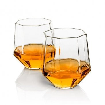 2 pcs Whiskey Glasses for Diamond Decanter